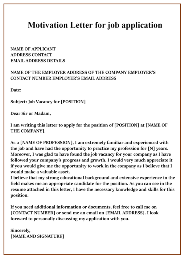 Motivation Letter For Job Application Sample With Examples   Motivation Letter For Job Application 2 600x834 