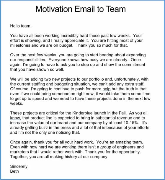 Motivation Email to Your Team